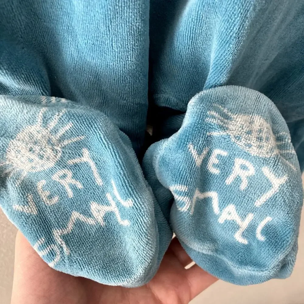Du Pareil Au Meme - Little But Scary Spider Velour Footie Romper - Blue - 6M